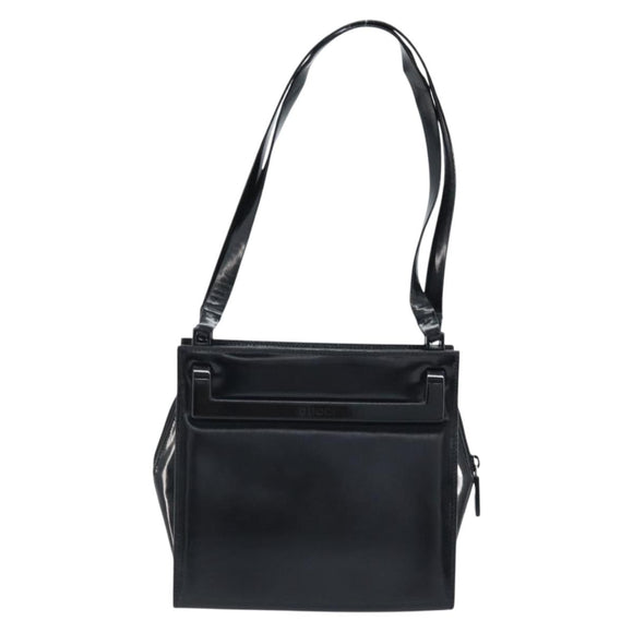 GUCCI Tote Bag Patent leather Black Silver Auth ep13611