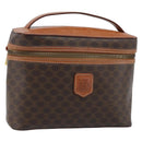 CELINE Macadam Canvas Vanity Handtasche PVC Leder Braun Gold Auth ep13612-1