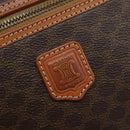 CELINE Macadam Canvas Vanity Handtasche PVC Leder Braun Gold Auth ep13612-18