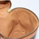CELINE Macadam Canvas Vanity Handtasche PVC Leder Braun Gold Auth ep13612-20