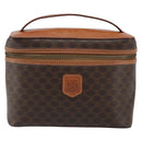 CELINE Macadam Canvas Vanity Handtasche PVC Leder Braun Gold Auth ep13612-13
