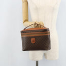 CELINE Macadam Canvas Vanity Handtasche PVC Leder Braun Gold Auth ep13612-22
