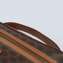 CELINE Macadam Canvas Vanity Handtasche PVC Leder Braun Gold Auth ep13612-14
