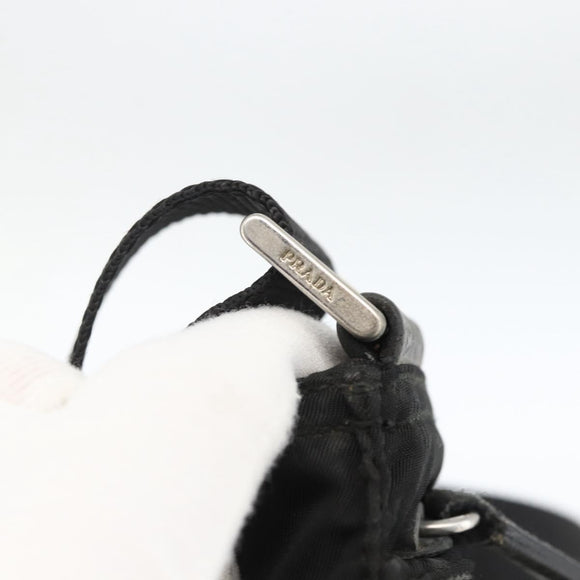 PRADA Umhängetasche Nylon Schwarz Silber Auth ep13614