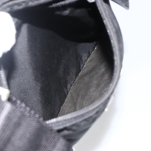 PRADA Umhängetasche Nylon Schwarz Silber Auth ep13614