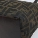 FENDI Zucca Canvas Hand Bag Black Brown Auth ep13621-9