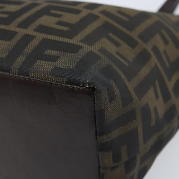 FENDI Zucca Canvas Hand Bag Black Brown Auth ep13621