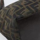 FENDI Zucca Canvas Hand Bag Black Brown Auth ep13621-14