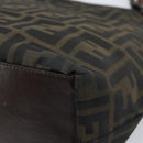 FENDI Zucca Canvas Hand Bag Black Brown Auth ep13621-15