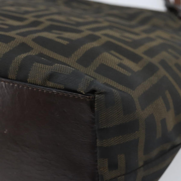 FENDI Zucca Canvas Hand Bag Black Brown Auth ep13621