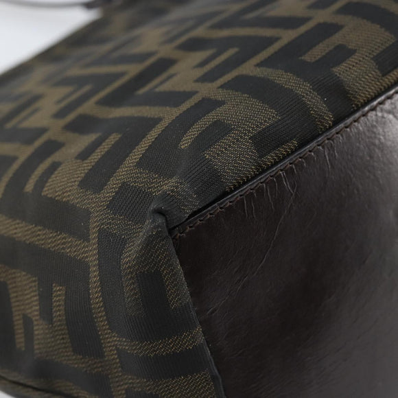 FENDI Zucca Canvas Hand Bag Black Brown Auth ep13621