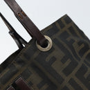 FENDI Zucca Canvas Hand Bag Black Brown Auth ep13621-10