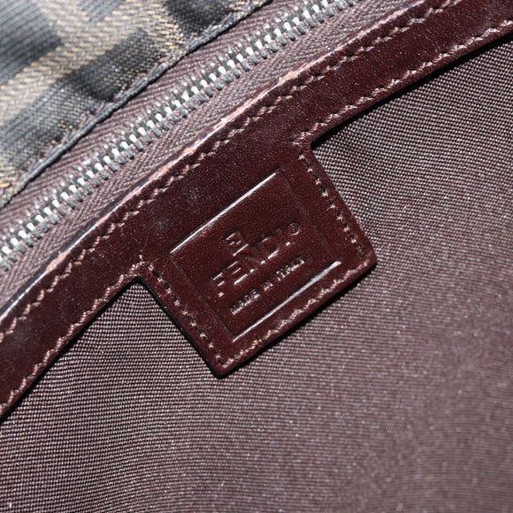 FENDI Zucca Canvas Hand Bag Black Brown Auth ep13621