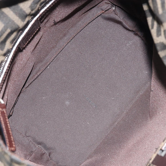 FENDI Zucca Canvas Hand Bag Black Brown Auth ep13621