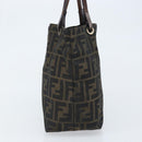 FENDI Zucca Canvas Hand Bag Black Brown Auth ep13621-3