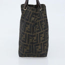 FENDI Zucca Canvas Hand Bag Black Brown Auth ep13621-4
