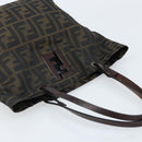 FENDI Zucca Canvas Hand Bag Black Brown Auth ep13621-6