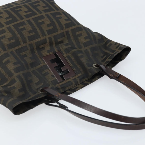 FENDI Zucca Canvas Hand Bag Black Brown Auth ep13621