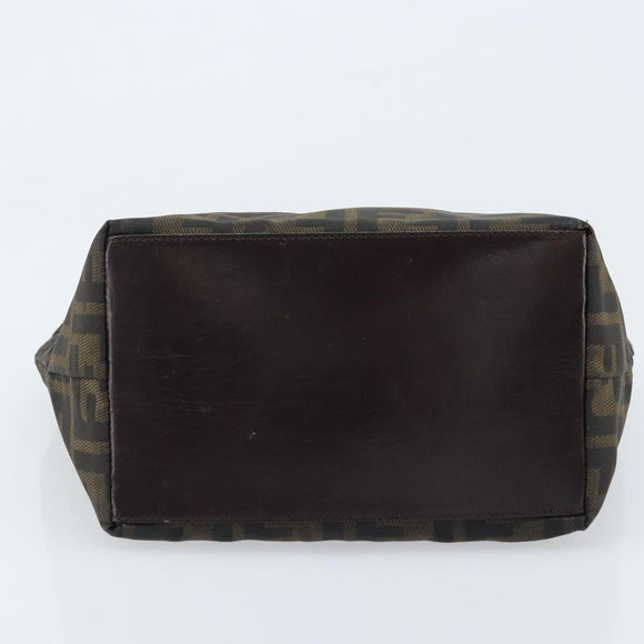 FENDI Zucca Canvas Hand Bag Black Brown Auth ep13621