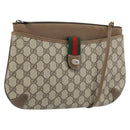 GUCCI GG Supreme Web Sherry Line Bag PVC Beige Red 904 02 026 Auth ep13622-1
