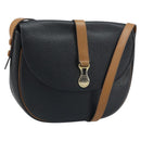 Christian Dior Shoulder Bag Leather Black Gold Auth ep13624-1