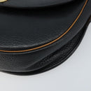 Christian Dior Shoulder Bag Leather Black Gold Auth ep13624-9