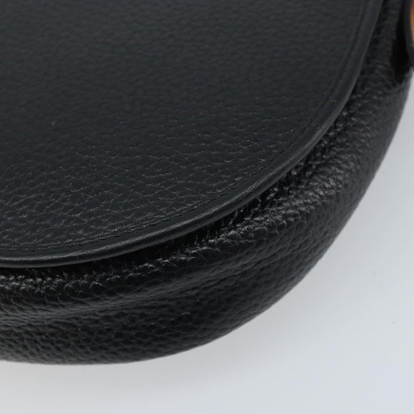 Christian Dior Shoulder Bag Leather Black Gold Auth ep13624