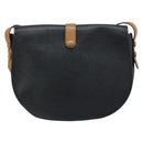 Christian Dior Shoulder Bag Leather Black Gold Auth ep13624-2