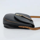 Christian Dior Shoulder Bag Leather Black Gold Auth ep13624-3