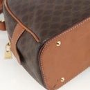 CELINE Macadam Canvas Hand Bag PVC Leather Brown Gold Auth ep13628-11