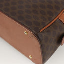 CELINE Macadam Canvas Hand Bag PVC Leather Brown Gold Auth ep13628-12