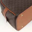 CELINE Macadam Canvas Hand Bag PVC Leather Brown Gold Auth ep13628-13