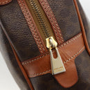CELINE Macadam Canvas Hand Bag PVC Leather Brown Gold Auth ep13628-14