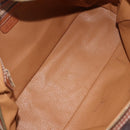 CELINE Macadam Canvas Hand Bag PVC Leather Brown Gold Auth ep13628-16