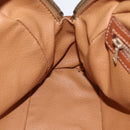 CELINE Macadam Canvas Hand Bag PVC Leather Brown Gold Auth ep13628-18