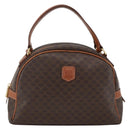 CELINE Macadam Canvas Hand Bag PVC Leather Brown Gold Auth ep13628-2