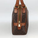 CELINE Macadam Canvas Hand Bag PVC Leather Brown Gold Auth ep13628-4