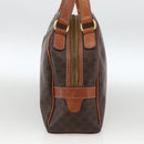 CELINE Macadam Canvas Hand Bag PVC Leather Brown Gold Auth ep13628-5