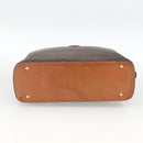 CELINE Macadam Canvas Hand Bag PVC Leather Brown Gold Auth ep13628-9