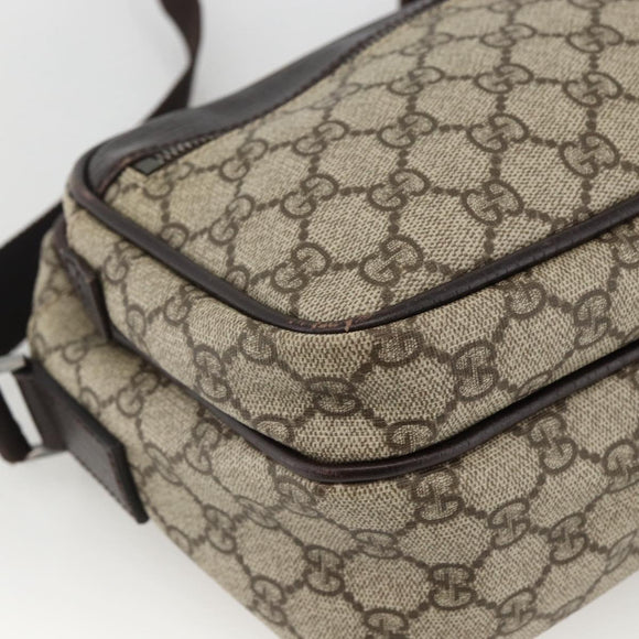 GUCCI GG Supreme Shoulder Bag PVC Beige Silver 114531 Auth ep13633