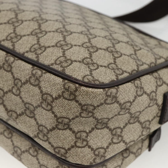 GUCCI GG Supreme Shoulder Bag PVC Beige Silver 114531 Auth ep13633