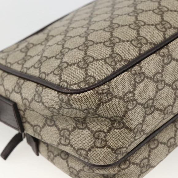 GUCCI GG Supreme Shoulder Bag PVC Beige Silver 114531 Auth ep13633