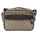 GUCCI GG Supreme Shoulder Bag PVC Beige Silver 114531 Auth ep13633-2