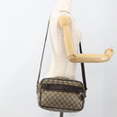 GUCCI GG Supreme Shoulder Bag PVC Beige Silver 114531 Auth ep13633-23