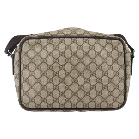 GUCCI GG Supreme Shoulder Bag PVC Beige Silver 114531 Auth ep13633