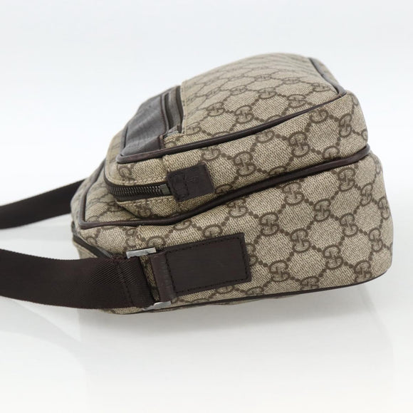 GUCCI GG Supreme Shoulder Bag PVC Beige Silver 114531 Auth ep13633