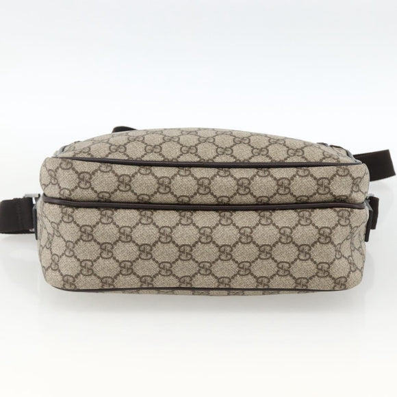 GUCCI GG Supreme Shoulder Bag PVC Beige Silver 114531 Auth ep13633