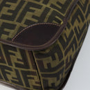 FENDI Zucca Canvas Hand Bag Black Brown Auth ep13634-10