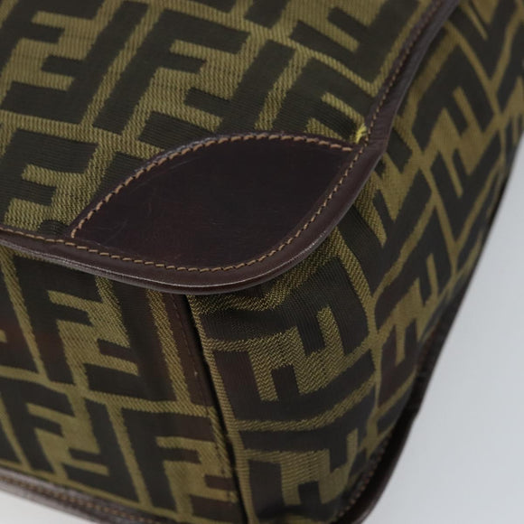 FENDI Zucca Canvas Hand Bag Black Brown Auth ep13634
