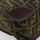 FENDI Zucca Canvas Hand Bag Black Brown Auth ep13634-11